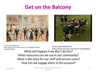 Picture downloaded from:
https://janeaustensworld.wordpress.com/category/regency-
etiquette/page/2/
Get on the Balcony
Pic...