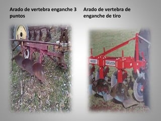 Arado de vertebra enganche 3
puntos
Arado de vertebra de
enganche de tiro
 