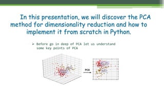 Implement principal component analysis (PCA) in python from scratch | PPT