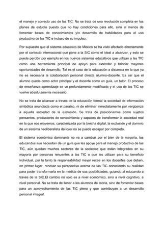 Implicaciones de la SIC en México