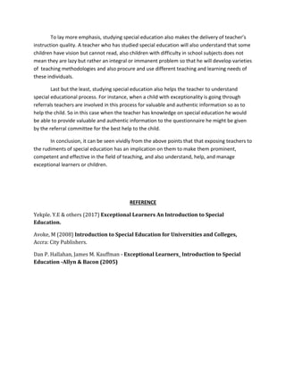 Implication of special education to the teacher | PDF