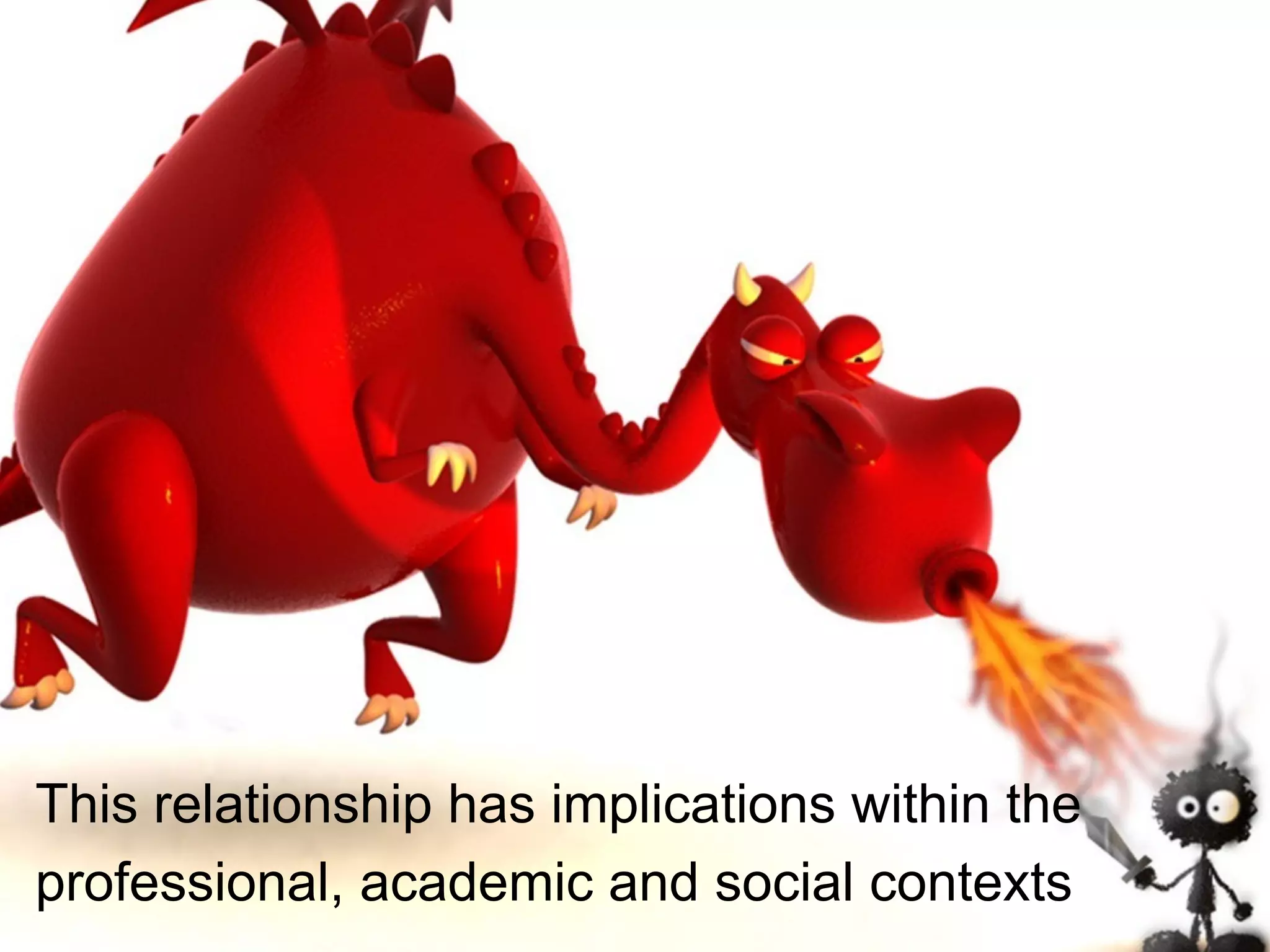 This relationship has implications within the
professional, academic and social contexts
 