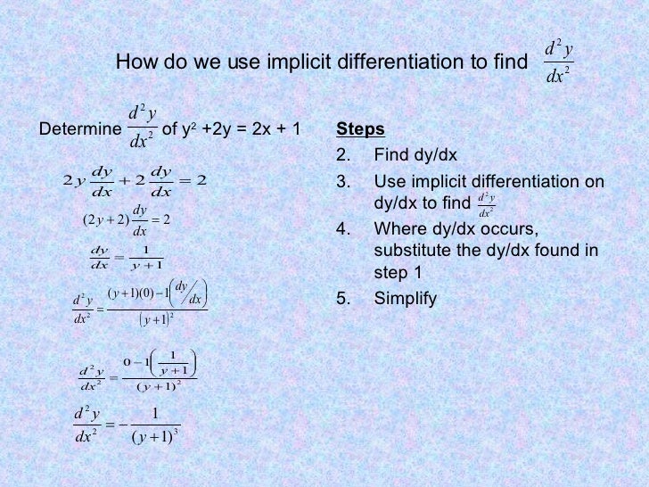Implicit Differentiation, Part Ii