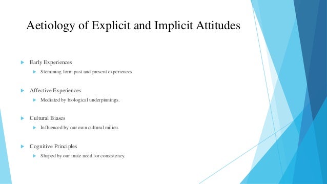 Implicit and explicit attitudes presentation