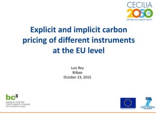 Explicit and implicit carbon
pricing of different instruments
at the EU level
Luis Rey
Bilbao
October 23, 2015
Your logo here
 