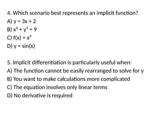 Implicit Function Questions Implicit differentiation grade eleven cal.pptx