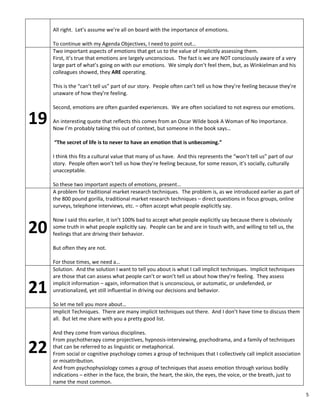 Accompanying Script for Implicit Emotional Assessment Presentation Presentation
