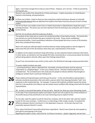 Accompanying Script for Implicit Emotional Assessment Presentation Presentation