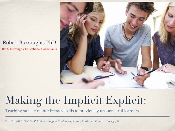 Making the implicit explicit