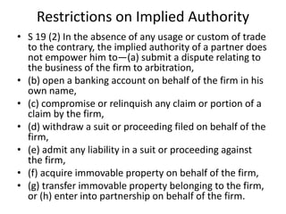 Implied authority of partners