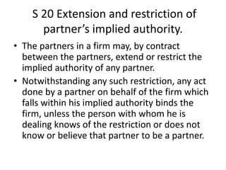 Implied authority of partners