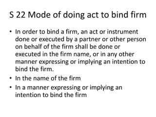 Implied authority of partners