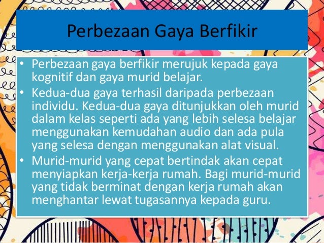 Implikasi perbezaan individu terhadap pengajaran dan ...