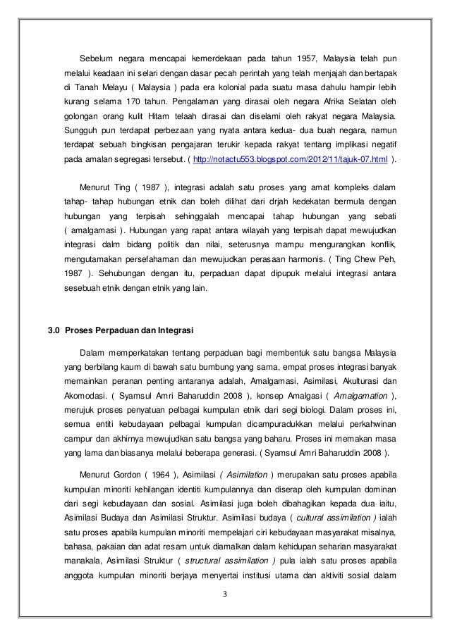 Implikasi segregasi terhadap perpaduan kaum di malaysia