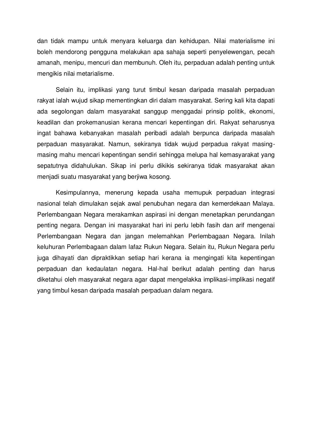 Implikasi tidak wujud perpaduan kaum dan integrasi ...