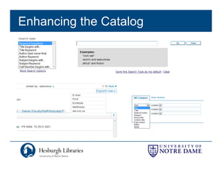 Enhancing the Catalog
 