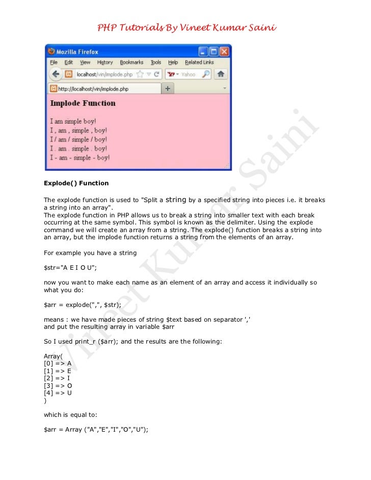 Implode & Explode in PHP