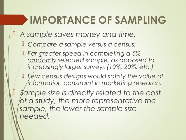 importance of sampling design sample size why is sample size important