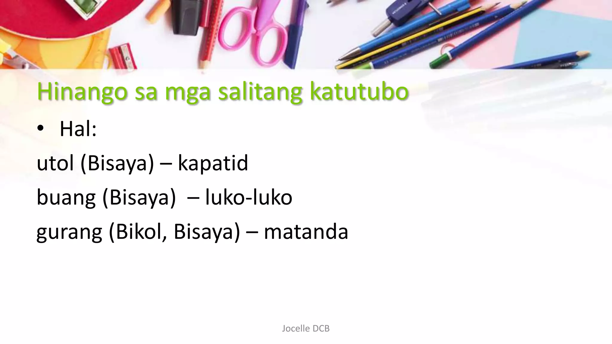 Mga Ginagamit na Salitang Impormal sa Komunikasyon | PPTX