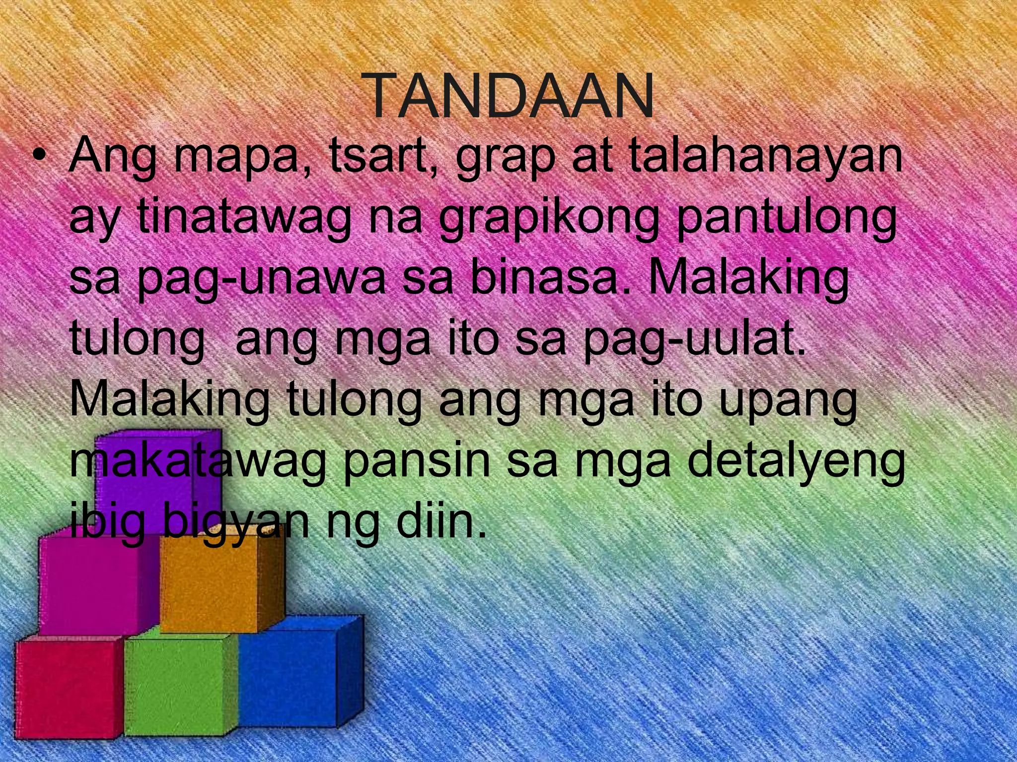 Graph Example Tagalog Impormasyong kailangan sa graph | PPTX