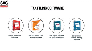 Tax FilingSoftware
Genius Tax Return
Software
Gen GST Return Filing
& Billing Software
Gen Payroll Software
for HRM Management
Gen Complaw
ROC/MCA Filing
Software
 