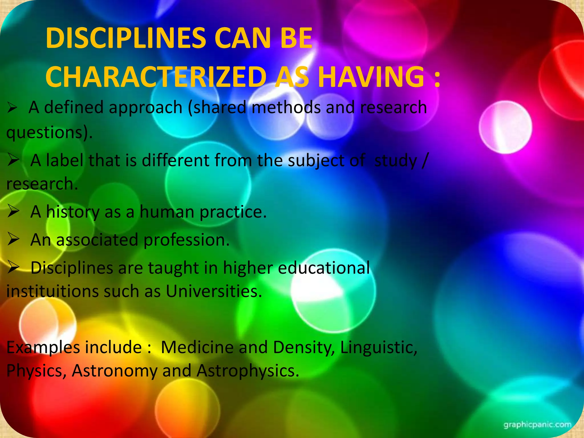 IMPORTANCE OF KNOWLEDGE, SUBJECT AND DISCIPLINE | PPTX