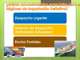 Despacho urgente

Sistema de Despacho
Anticipado Aduanero:

Envíos Postales
 