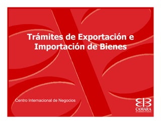 Trámites de Exportación e
        Importación de Bienes




Centro Internacional de Negocios
 