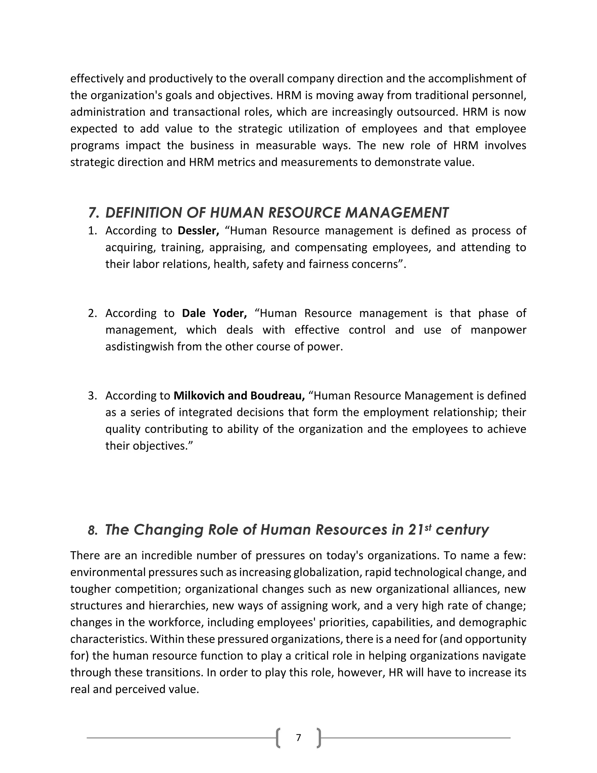 Importance of Human Resource Management in 21st Century | PDF
