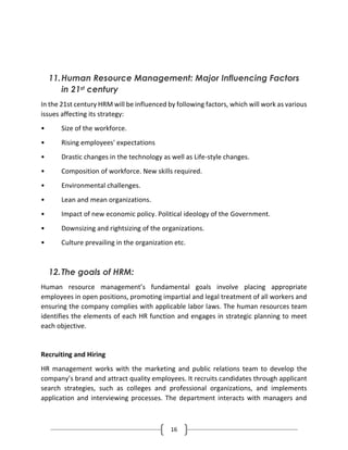 Importance of Human Resource Management in 21st Century | PDF