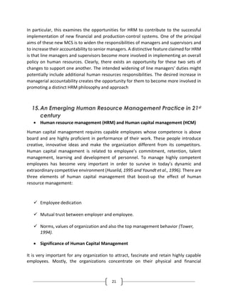 Importance of Human Resource Management in 21st Century | PDF