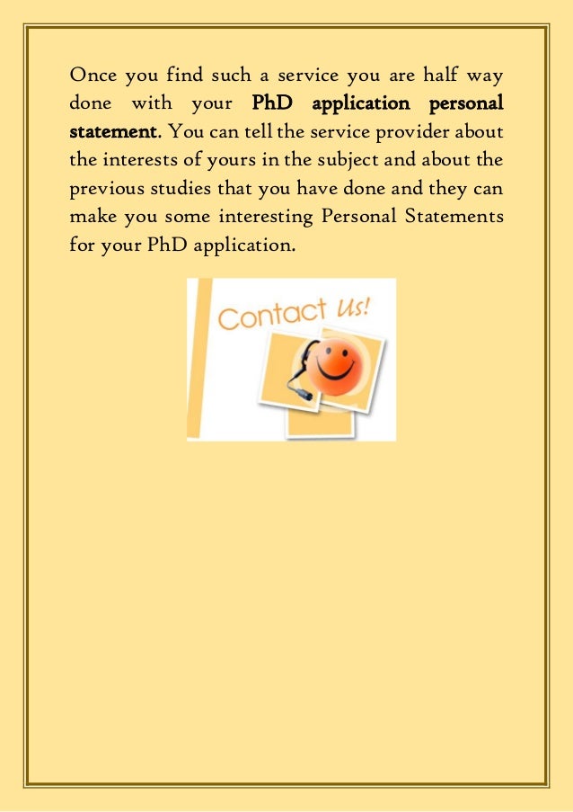 personal statement phd