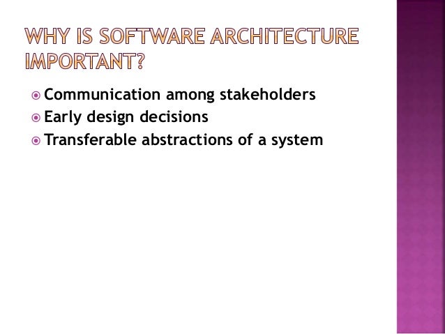 Importance Of Software Architecture 1