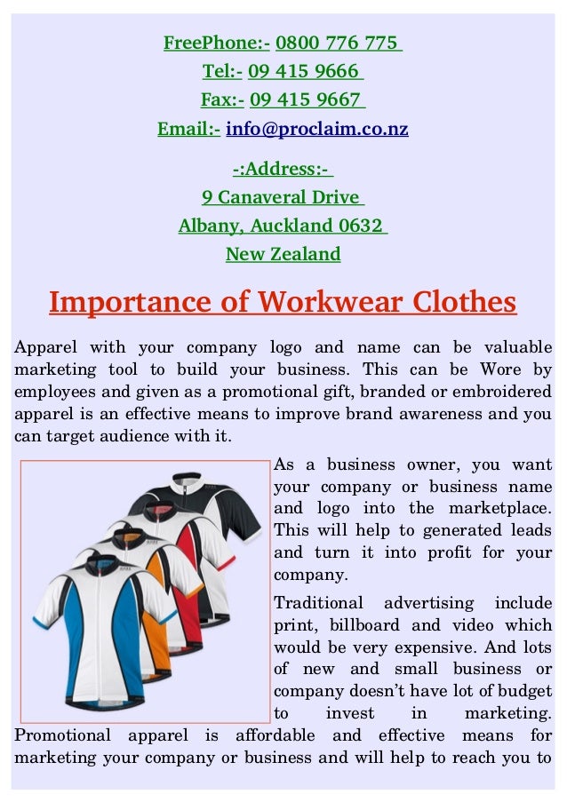 Importance of Workwear Clothes