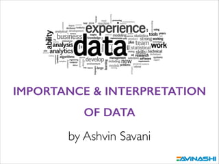 IMPORTANCE & INTERPRETATION
OF DATA

by Ashvin Savani

 