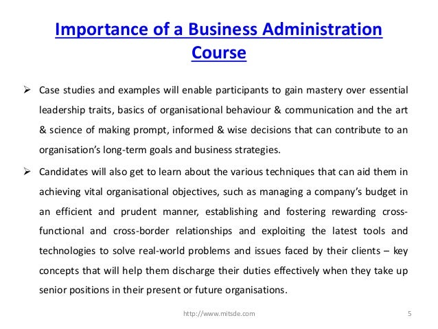 coursework in business administration