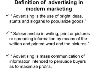 Importance of advertising in modern marketing