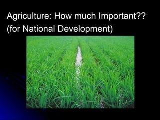 Agriculture: How much Important??Agriculture: How much Important??
(for National Development)(for National Development)
 