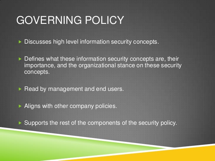Importance Of A Security Policy
