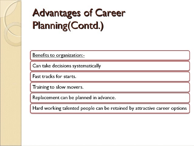 advantages of career planning
