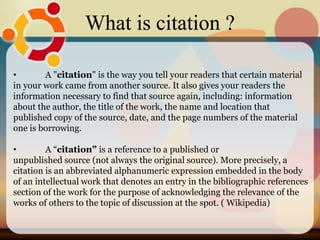 The Importance Of Citation The Importance Of Citation