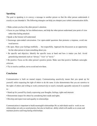 Importance of Communication for Healthy Relationships | DOCX