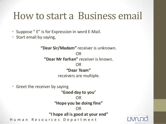 how to start a business email