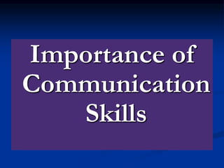 Importance of
Communication
Skills
 