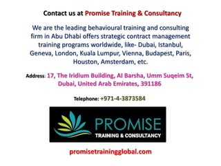 Promise Training Importance of Contract Management Training Courses | PPTX