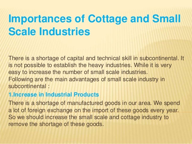 Importance Of Cottage Industry