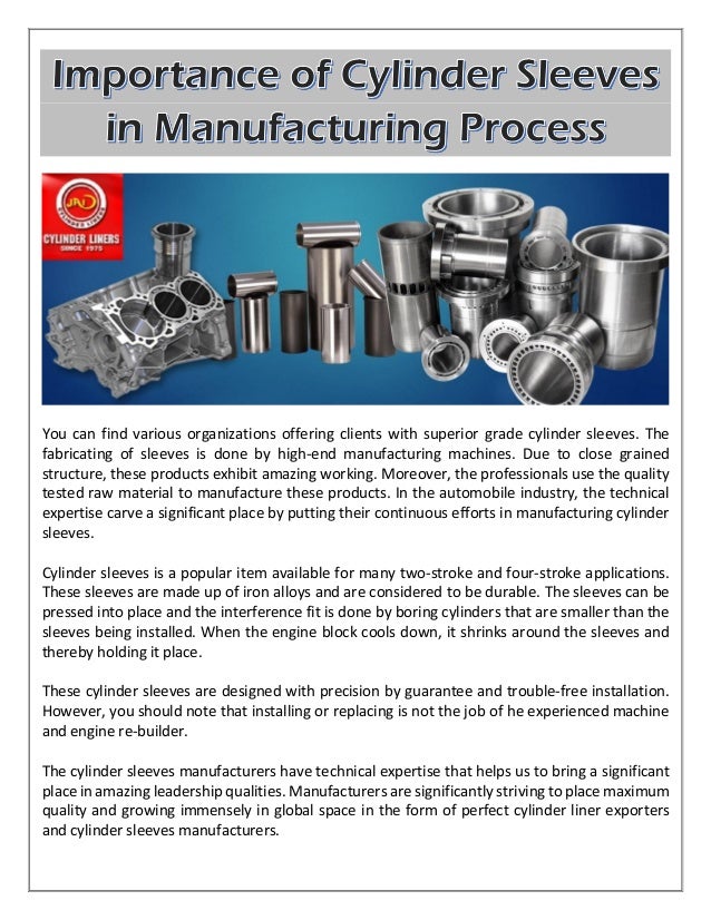 Importance of Cylinder Sleeves in Manufacturing Process