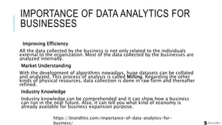Importance of data analytics for business | PPTX