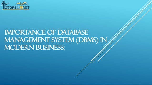 Importance of database management system (dbms) in modern business