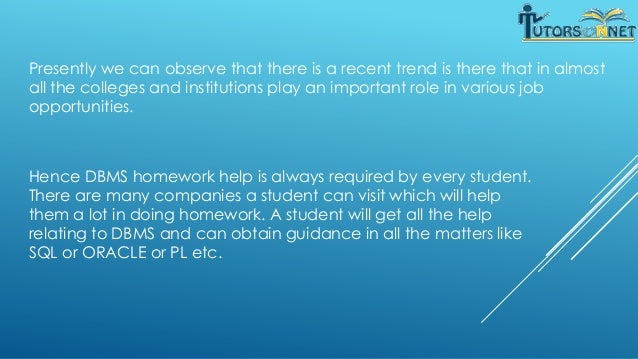Dbms homework help